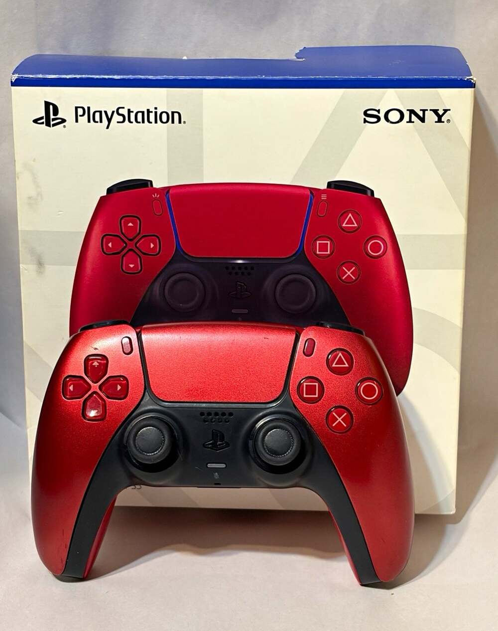 *TESTED & WORKING READ DESC.* Sony DualSense Controller for PS5 Red + Blk w/ Box